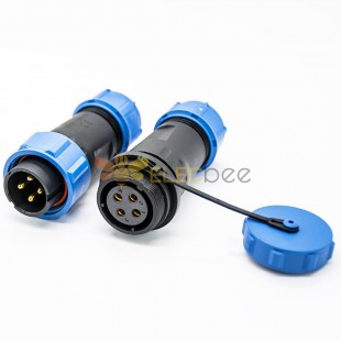 工業防水插頭插座連接器SP21對接式4芯公插頭母插頭 防水防塵焊接接線