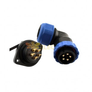 4 Pin Waterproof Power Cable Connector Right Angle High Voltage Electronic Aviation Connector