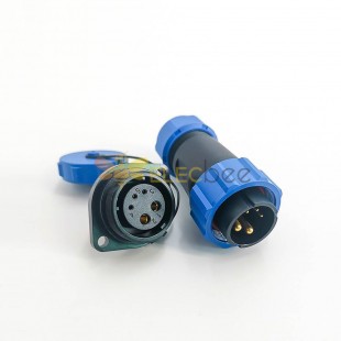 5 針連接器防水公插頭和母插座 2 孔法蘭面板安裝焊接型 SP21 系列