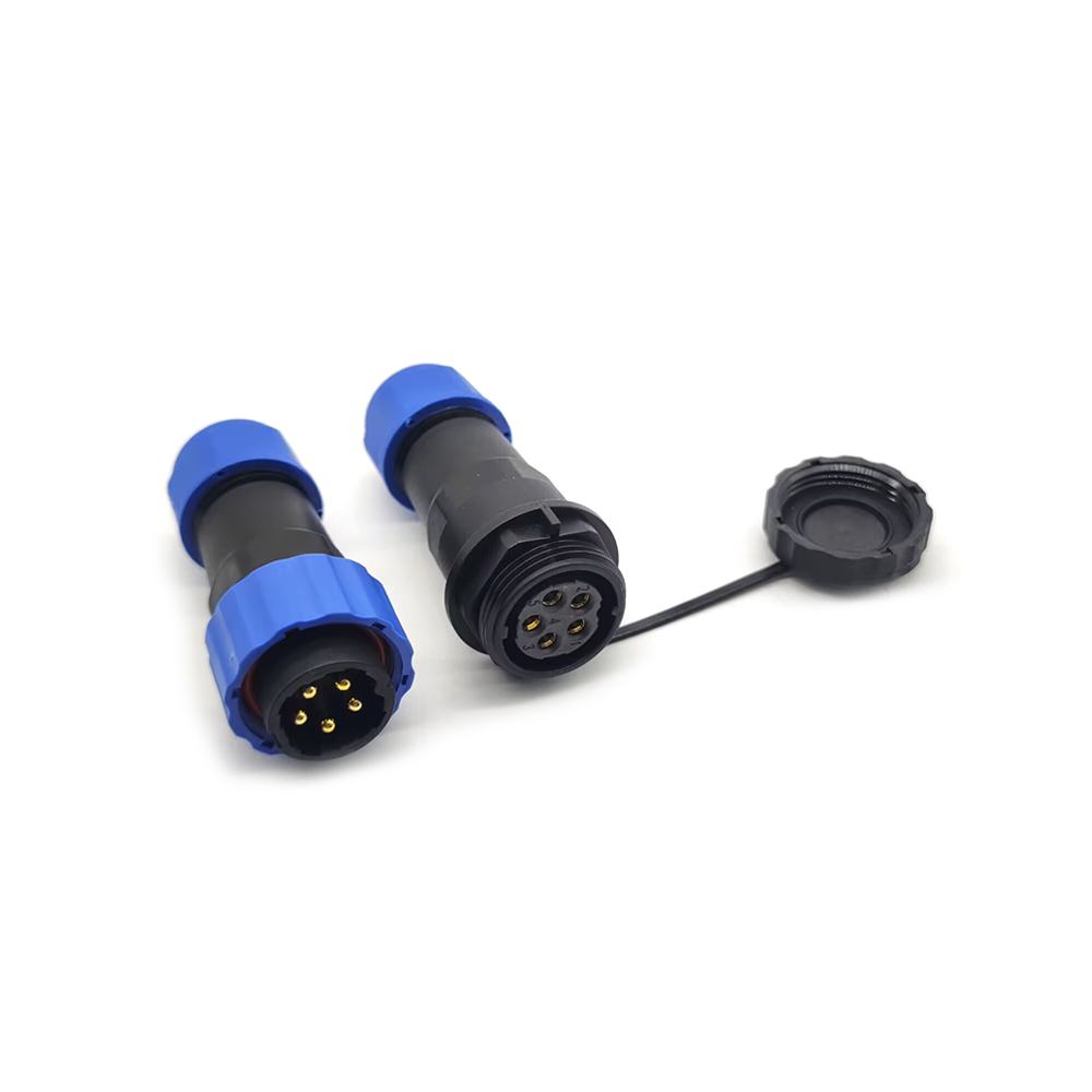 Aviation SP21 Series 5 Pin Waterproof Circular Male Plug & Female Socket Connector In-Line Type SP21-5 Pins Connector
