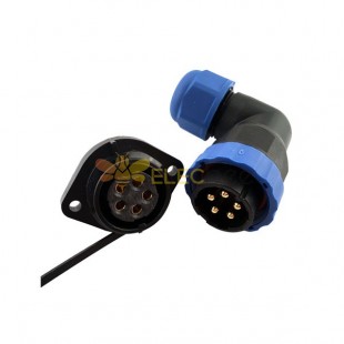 Circular Waterproof Ip68 Electric Connector SP21 5 Pin Elbow Plug