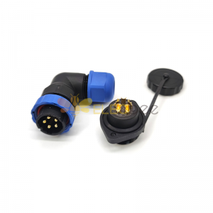 Circular imperméable à l'eau Ip68 Electric Connector SP21 5 Pin Elbow Plug