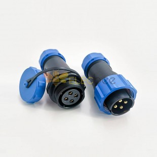连接器 SP21 系列 4 针防水圆形公插头和母插座连接器 直插式 SP21-4 针连接器