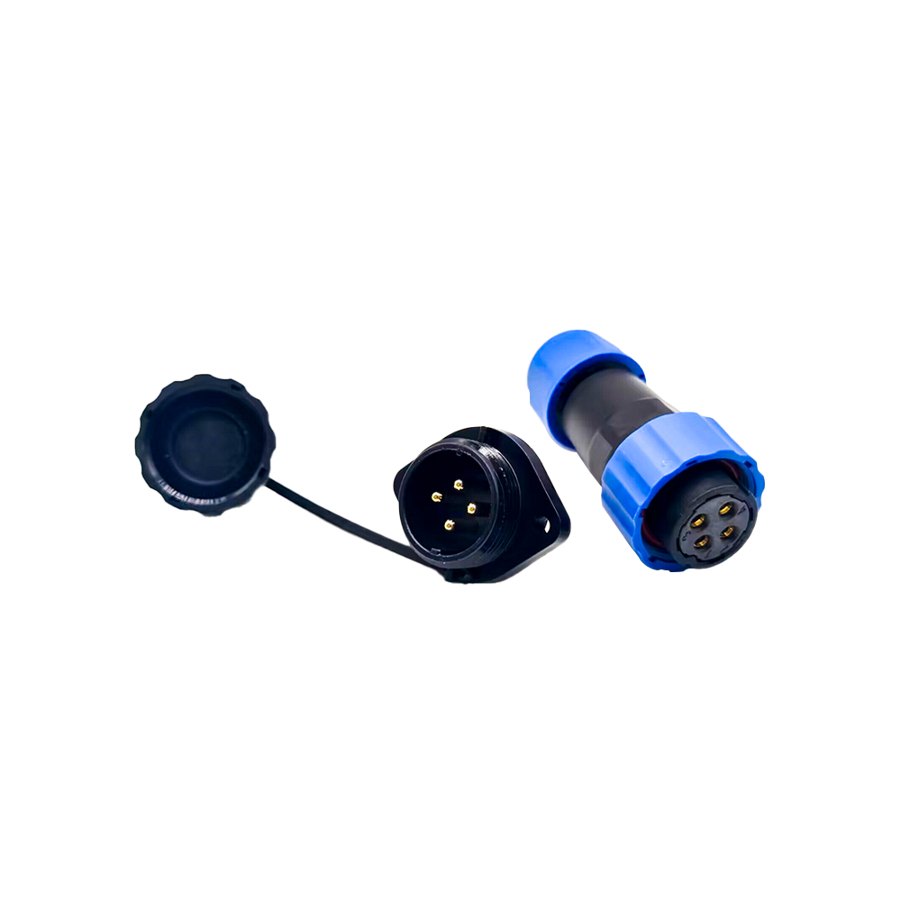 4-контактный разъем Elecbee, водонепроницаемый штекер и штекер, 2 отверстия, фланец, монтаж на панель, тип пайки, серия SP21