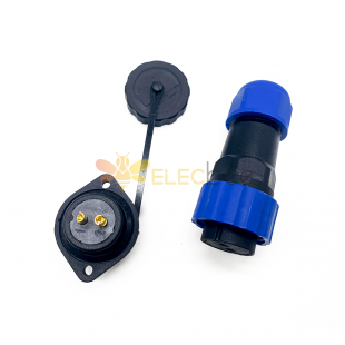 Elecbee 4 Pin Connector Waterproof Female Plug & Male Socket 2 Holes Flange Panel Mount Solder Type SP21 Series