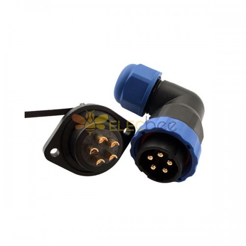 Conector impermeável IP67 SP21 5 Pin Plug Socket para paisagem ao ar livre led