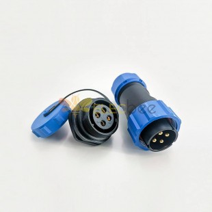 IP68 Connectors SP21 Series 4 Pin Male Plug & Female socket Rear-nut Mount Straight Waterproof & Dustproof Aviation