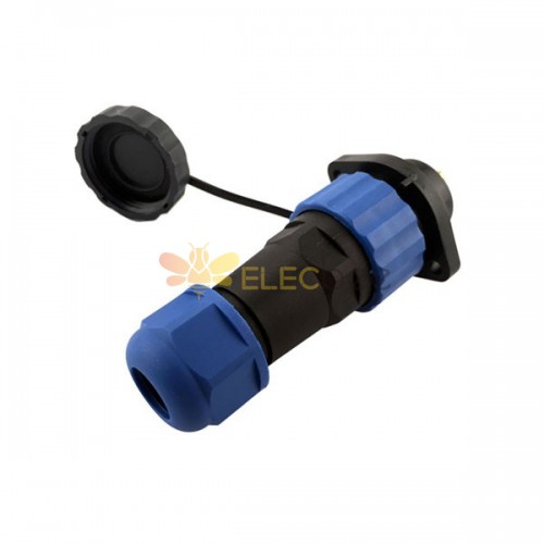 Connecteur circulaire électrique imperméable à l\'eau 14 Pin Threaded Cable Plug - Panneau Mount Socket