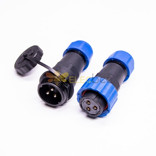SP21 Connector IP68 Waterproof Connetor 3 pin Female Plug & Male Socket In-line Type SP21-3 Pins Connector