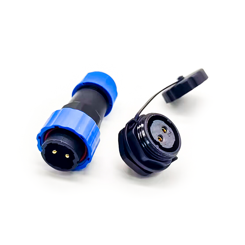 SP21 Series IP68 2 Pin Male Plug & Female socket Rear-nut Mount Straight Waterproof & Dustproof Aviation Connector