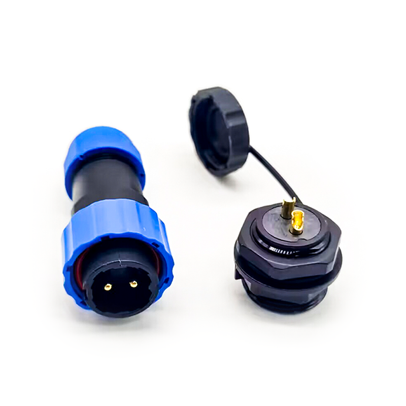 SP21 Series IP68 2 Pin Male Plug & Female socket Rear-nut Mount Straight Waterproof & Dustproof Aviation Connector