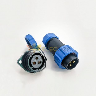SP21 系列 IP68 5 针公插头和母插头后螺母安装直型防水防尘航空连接器