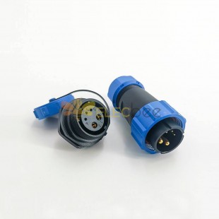 防水插头和插座 SP21 系列 IP68 5 针公插头和母插头后螺母安装直航空连接器