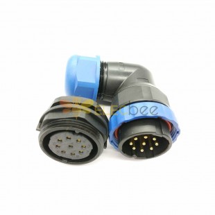 Aviation Connector SP29 9 Pin Plug Angled & Socket Rear-Mutter Mount