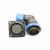 IP68 Connectors Waterproof SP29 19Pin Plug Angled & Socket 4 Hole Flange Aviation Connector