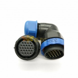 Waterproof Connector SP29 24Pin Plug Angled & Socket Rear-nut Mount