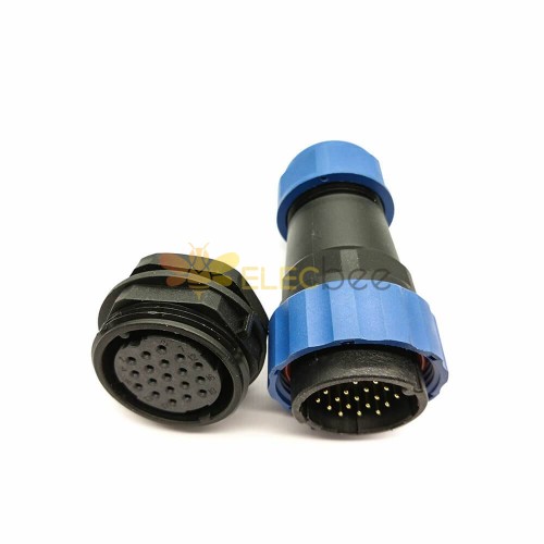 Waterproof Plug and Socket SP29 19Pin Straight Plug&Socket Rear-nut Mount
