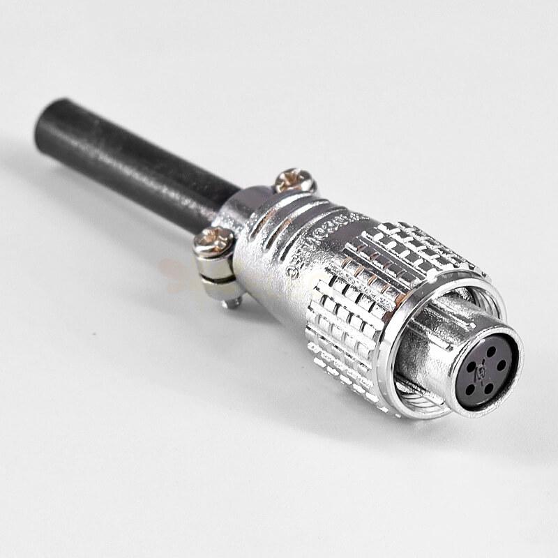 TP12 5 Pin Aviation Connector Female Plug And Male Socket 4 Hole Flange With Rubber Dust Cap