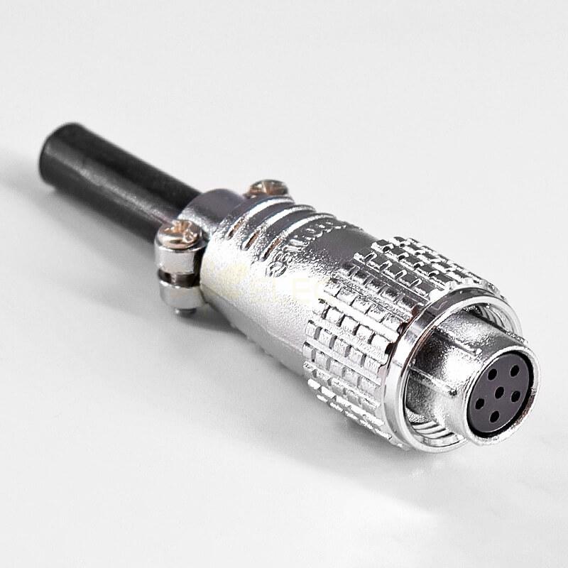 TP12 6 Pin Aviation Connector Male Female Straight Metal Wiring Aviation Solder Cup For Cable