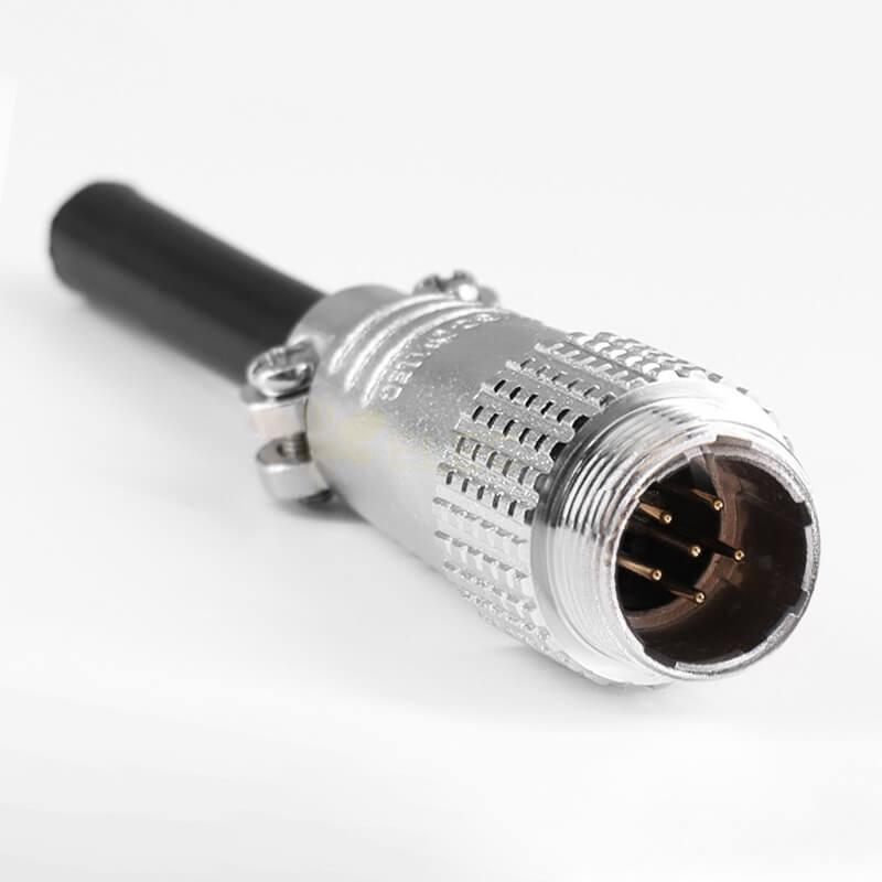 TP12 6 Pin Aviation Connector Male Female Straight Metal Wiring Aviation Solder Cup For Cable