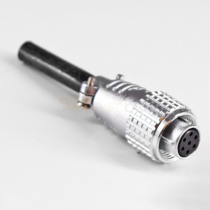 TP12 7 Pin Aviation Connector Female Plug And Male Socket 4 Hole Flange With Rubber Dust Cap