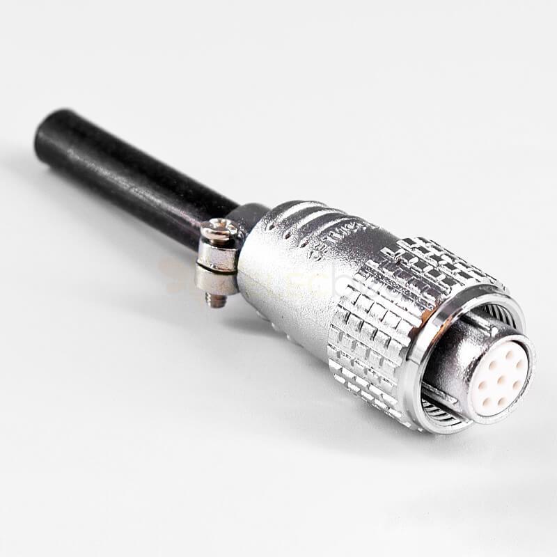 TP12 8 Pin Aviation Connector Female Plug and Male Socket 4 Hole Flange مع غطاء غبار مطاطي