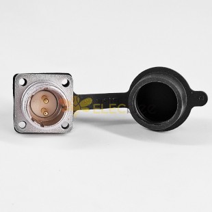 고무 먼지 캡이 있는 케이블용 TP12 2 핀 남성 소켓 4 구멍 플랜지 커넥터 솔더 컵