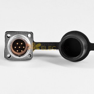 고무 먼지 캡이 있는 케이블용 TP12 7 핀 남성 소켓 4 구멍 플랜지 커넥터 솔더 컵