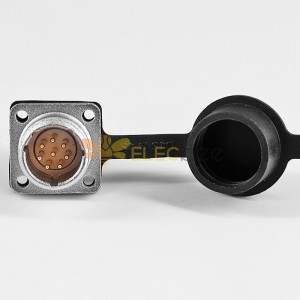 TP12 8 Pin Male Socket 4 Отверстие Фланцевый разъем Припой для кабеля с резиновым пылезащитным колпачком