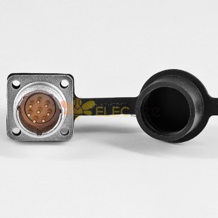 고무 먼지 캡이 있는 케이블용 TP12 8 핀 남성 소켓 4 구멍 플랜지 커넥터 솔더 컵