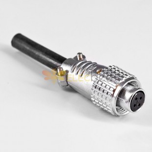 TP12 Aviation Plug 4 Pin Female Straight Connector Metal Shell Solder Type For Cable