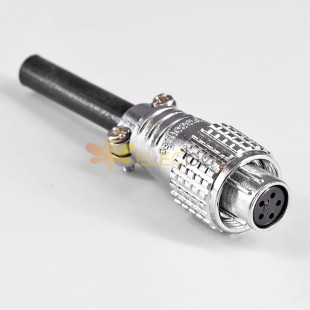 TP12 Aviation Plug 5 Pin Female Straight Connector Metal Shell Solder Type For Cable