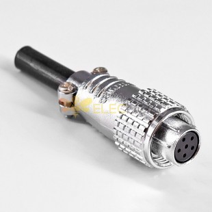 TP12 Aviation Plug 6 Pin Female Straight Connector Metal Shell Solder Type For Cable
