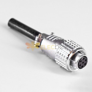 TP12 Aviation Plug 7 Pin Female Straight Connector Metal Shell Solder Type For Cable