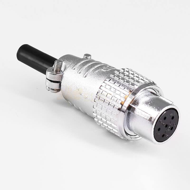 TP16 6 Pin Aviation Connector 4 Hole Flange Mount Straight Female Male Connector Solder Cup