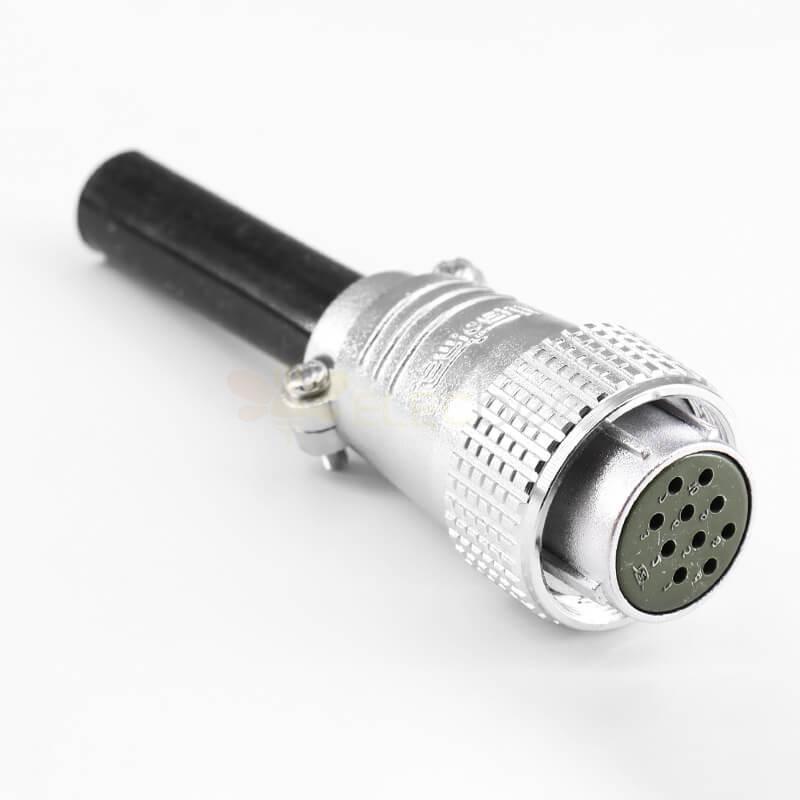 TP24 10 Pin Aviation Connector Female Male Connector Solder Cup 4 Hole Flange Mount Straight