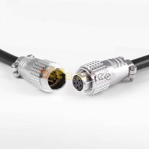 Aviation Plug TP20 6 Core Connector Mâle et Femelle Câblage Métallique Droit