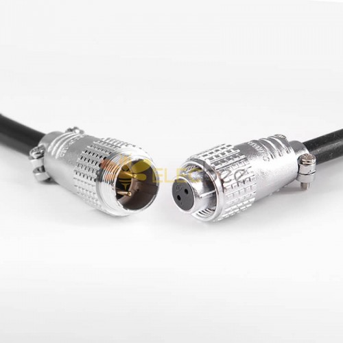 Connecteurs d\'aviation TP16 à 2 broches connecteur de câble d\'amarrage mâle et femelle connecteur en métal droit