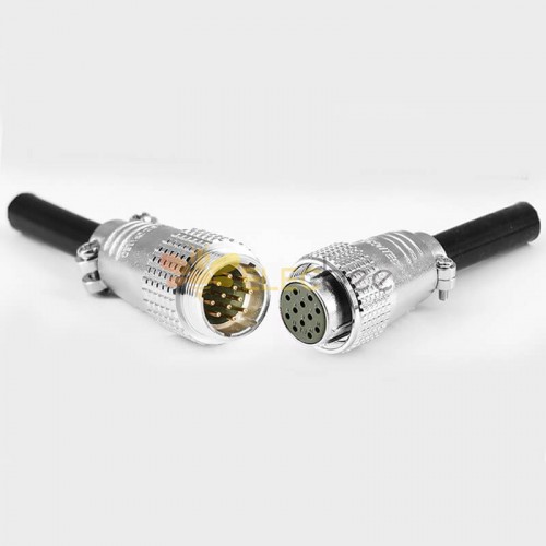 TP2 12 Pin Aviation Connectors Male and Female Docking Cable Connector Straight Metal Connector