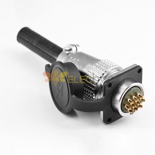 TP24 10 Pin Aviation Connector Female Male Connector Solder Cup 4 Hole Flange Mount Straight