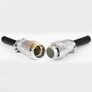 TP24 17 Pin Aviation Connectors Male and Female Docking Cable Connector Straight Metal