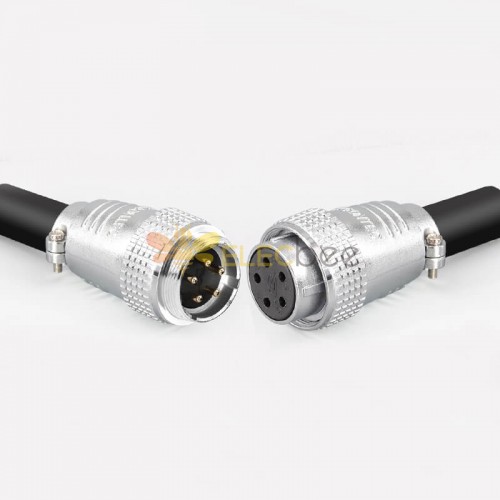 TP28 5 Pin Male and Female Docking Cable Connector Straight Metal Circular Connector