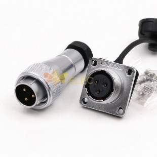 3pin Waterproof Aviation Male Plug and Square Female Socket TA/Z WF16 Straight Connector