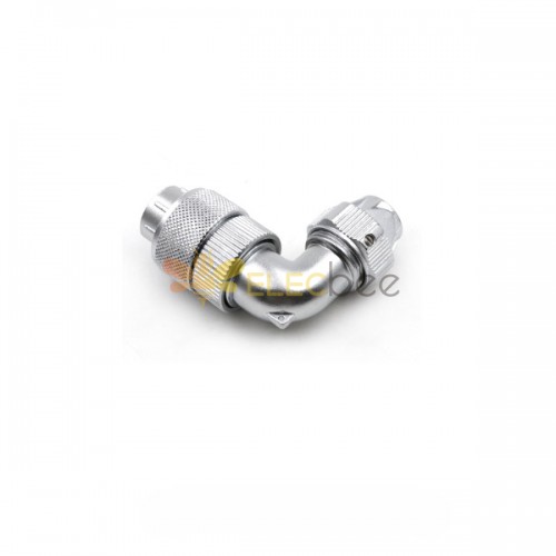 4pin TU Male Plug with Angled back shell and Metal Clamping-nut Plug WF16 Waterproof Connector