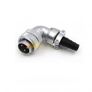 4pin TV Male Plug with Angled back shell and cable Clamping plates WF24 Plug Waterproof Connector