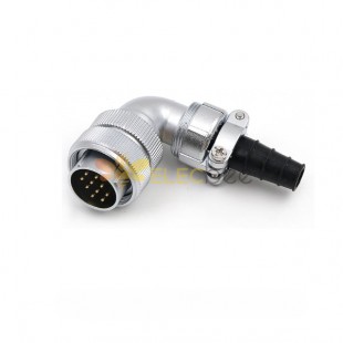 Aviation Waterproof Connector WF24/10pin TV Male Plug cable Clamping plates Rgiht Angle Connector