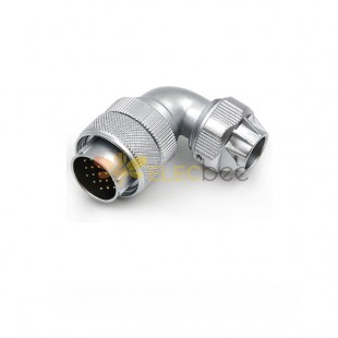 Aviation Waterproof Connector WF24/19pin TU Male Plug with metal clamping-nut Angled back shell Connector