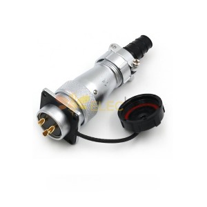 Aviation Waterproof Male Plug and Female Socket TI+Z WF24-3pin Straight cable square Socket Connector