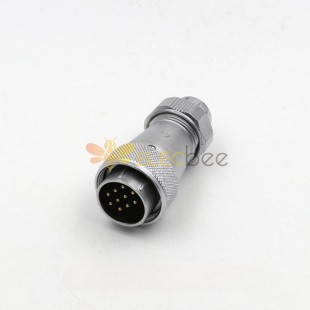Male Plug 10pin IP67 Plug with Straight Metal cable Clamping-nut WF24 TE Plug Waterproof Connector