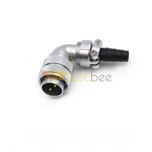 Male Plug 2pin IP65 Plug with Angled back shell and cable Clamping plates WF24 TV Plug Waterproof Connector